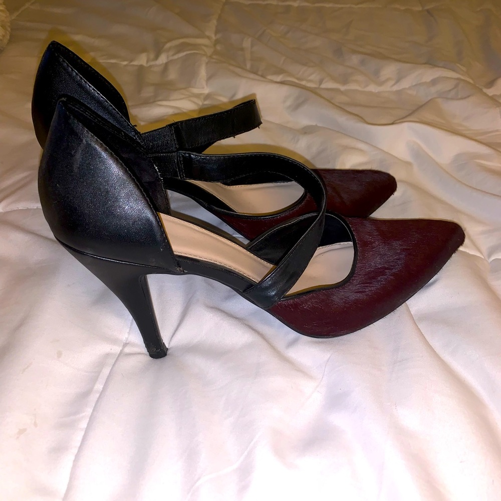 Used heel faux fur